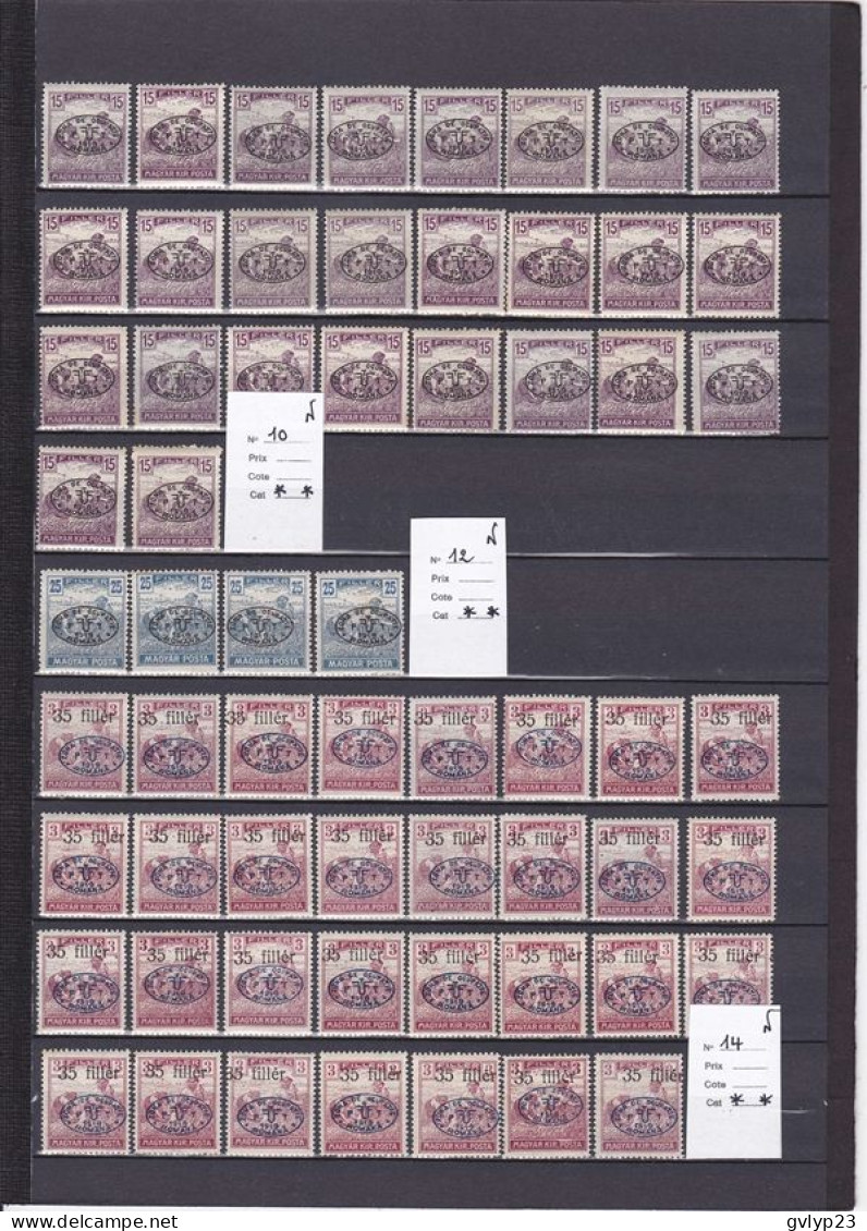 OCCUPATION ROUMAINE UN SUPERBE  LOT DE 967 TIMBRES NEUFS SANS CHARNIèRE AU 1/10° DE LA COTE YVERT ET TELLIER 1919