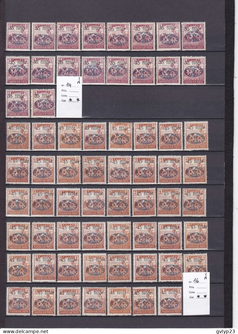 OCCUPATION ROUMAINE UN SUPERBE  LOT DE 967 TIMBRES NEUFS SANS CHARNIèRE AU 1/10° DE LA COTE YVERT ET TELLIER 1919