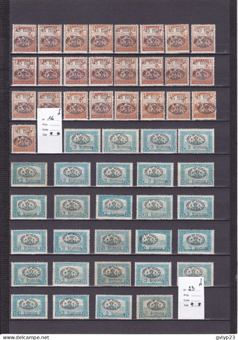 OCCUPATION ROUMAINE UN SUPERBE  LOT DE 967 TIMBRES NEUFS SANS CHARNIèRE AU 1/10° DE LA COTE YVERT ET TELLIER 1919