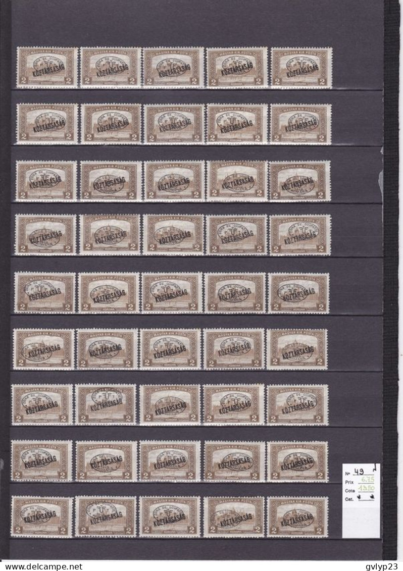 OCCUPATION ROUMAINE UN SUPERBE  LOT DE 967 TIMBRES NEUFS SANS CHARNIèRE AU 1/10° DE LA COTE YVERT ET TELLIER 1919