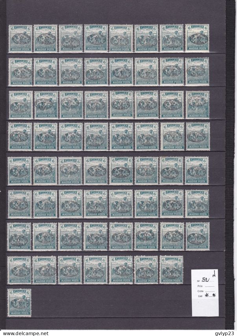 OCCUPATION ROUMAINE UN SUPERBE  LOT DE 967 TIMBRES NEUFS SANS CHARNIèRE AU 1/10° DE LA COTE YVERT ET TELLIER 1919