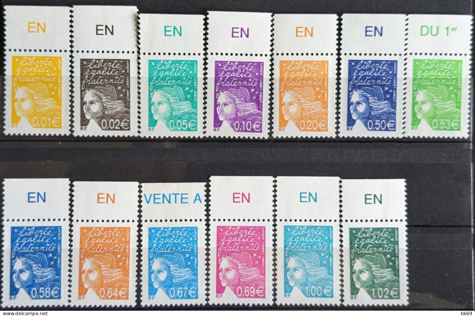 Luquet Haut De Feuille Avec Inscriptions Passage A L'€uro - Unused Stamps