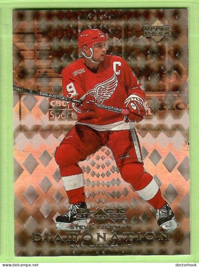 STEVE YZERMAN---UPPER DECK "DIAMONATION---BLACK DIAMOND" 1999-2000 (NHL--4-9) - 1990-1999