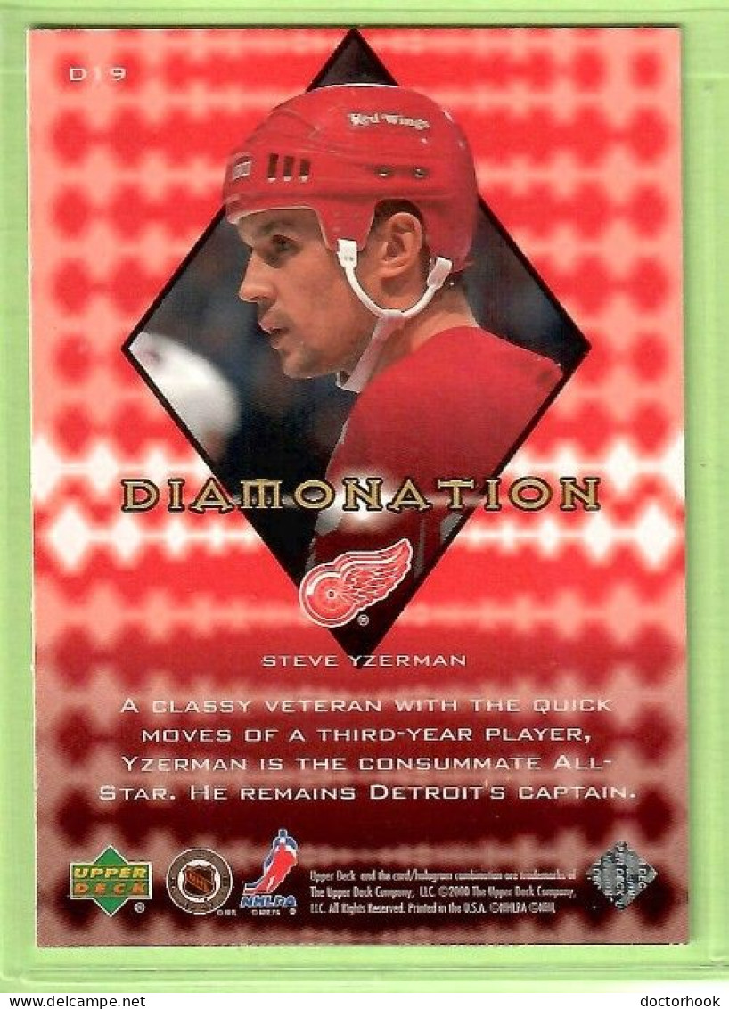 STEVE YZERMAN---UPPER DECK "DIAMONATION---BLACK DIAMOND" 1999-2000 (NHL--4-9) - 1990-1999