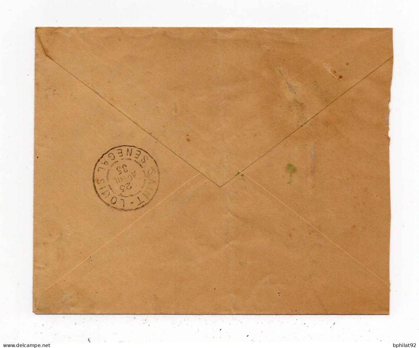 !!! LETTRE EN FRANCHISE MILITAIRE DE BOUTILIMIT (MAURITANIE) DE 1935 POUR ST LOUIS DU SENEGAL - Covers & Documents