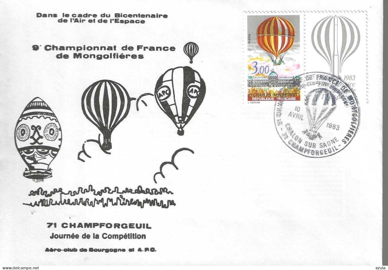 9 è  Championnat De France De Montgolfière 1983 Chalon Sur Saône - Expositions Philatéliques