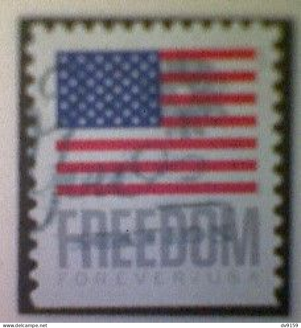 United States, Scott #5791, Used(o), 2023 Booklet, Freedom Flag, (63¢), Gray, Blue, And Red - Gebraucht