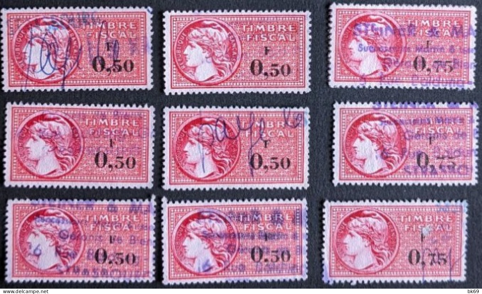 Lot 16 Timbres Fiscaux - Timbres