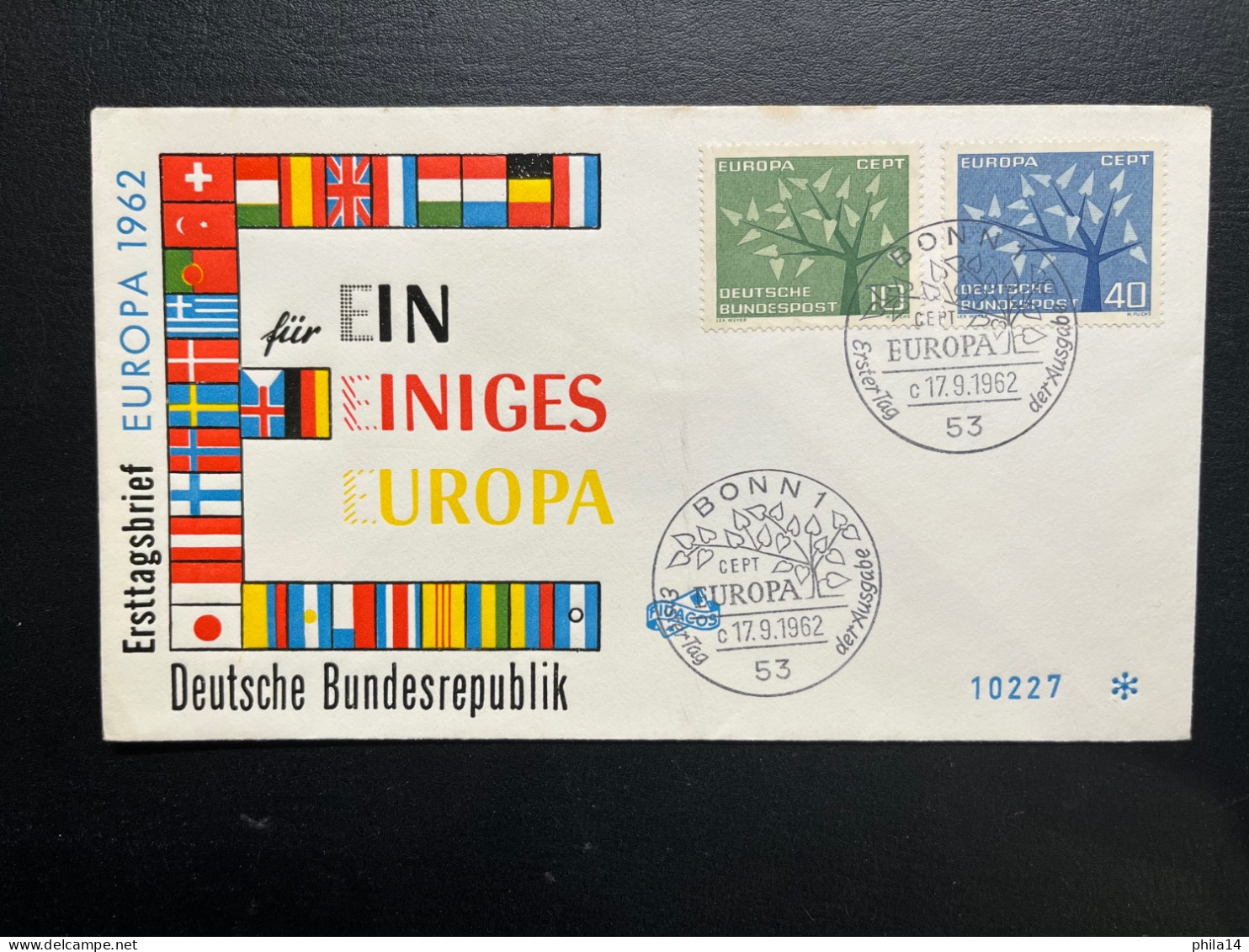 ENVELOPPE ALLEMAGNE EUROPA BONN 1962 / FDC - 1961-1970