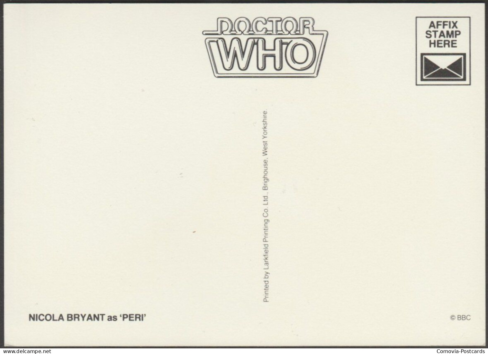 Nicola Bryant As Peri, Doctor Who's Assistant, C.1985 - BBC Postcard - Series De Televisión