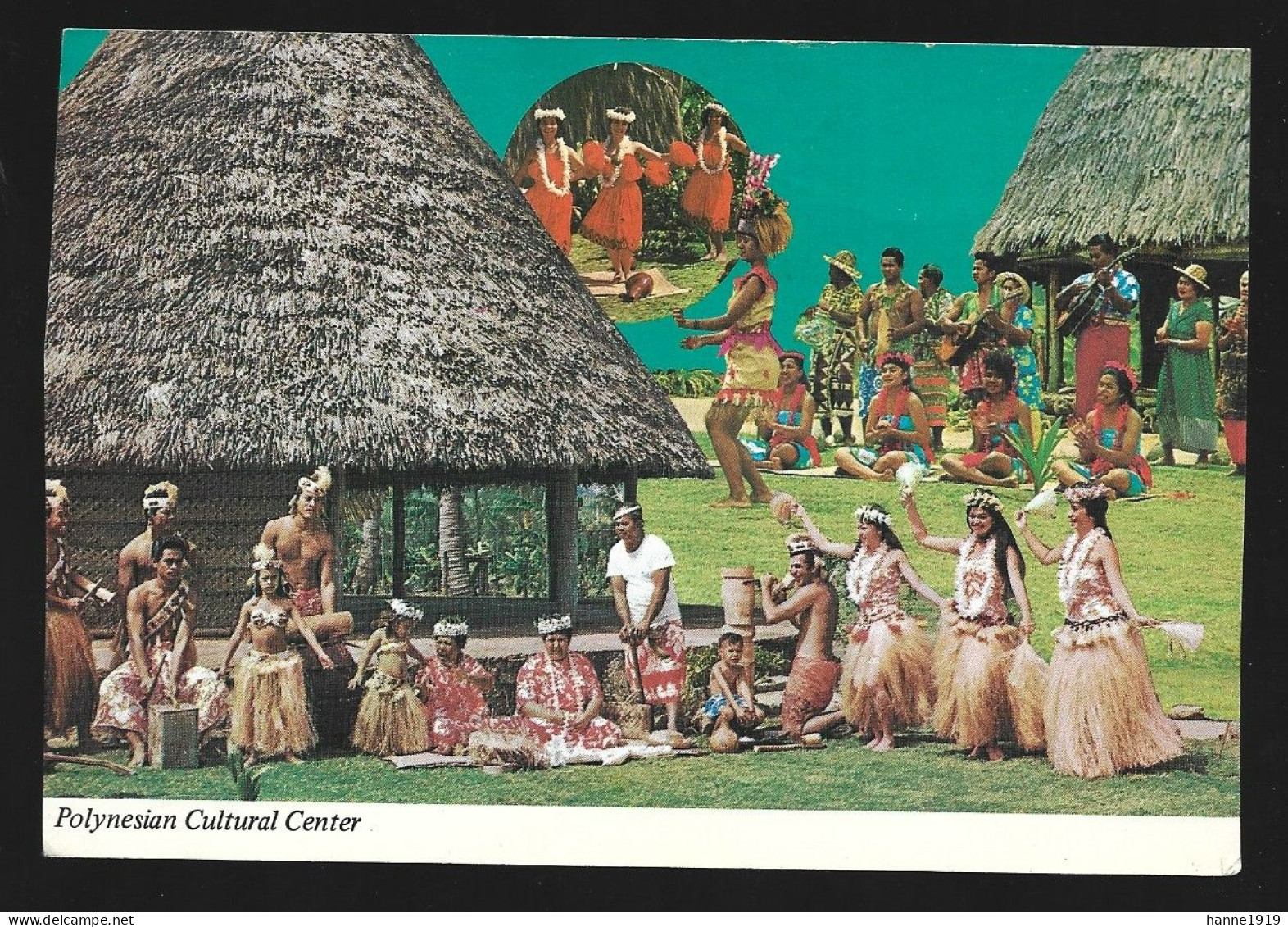 Laie Oahu Polynesian Cultural Center Dancing Display Hawai USA Photo Card Htje - Oahu