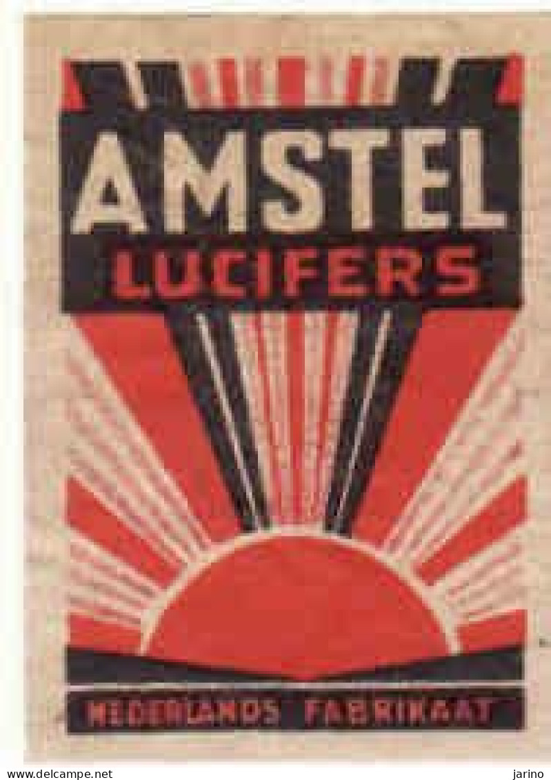 Dutch Matchbox Label, Amstel - Beer,  Amstel Lucifers, Holland, Netherlands Fabrikaat - Boites D'allumettes - Etiquettes