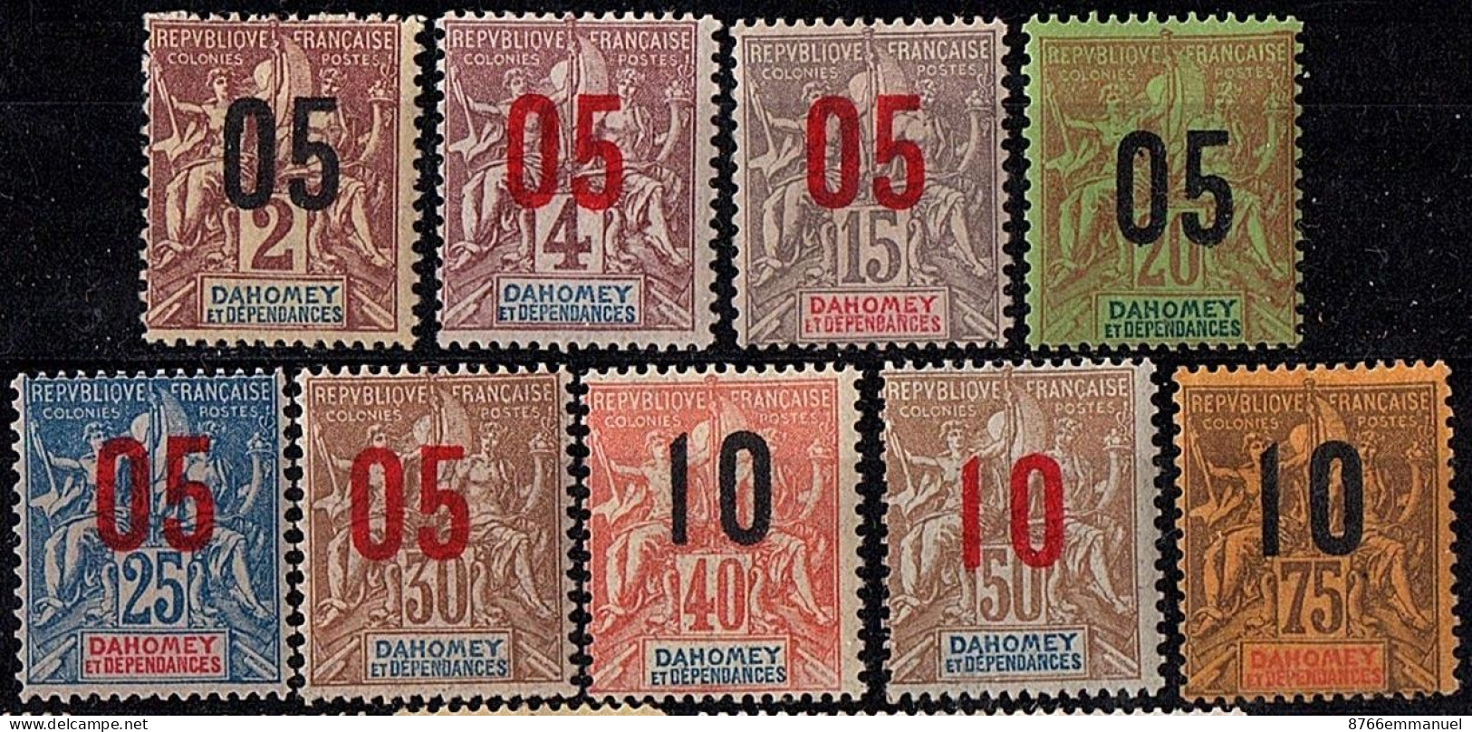 DAHOMEY N°33 A 42 N* (sauf N°41) - Ongebruikt