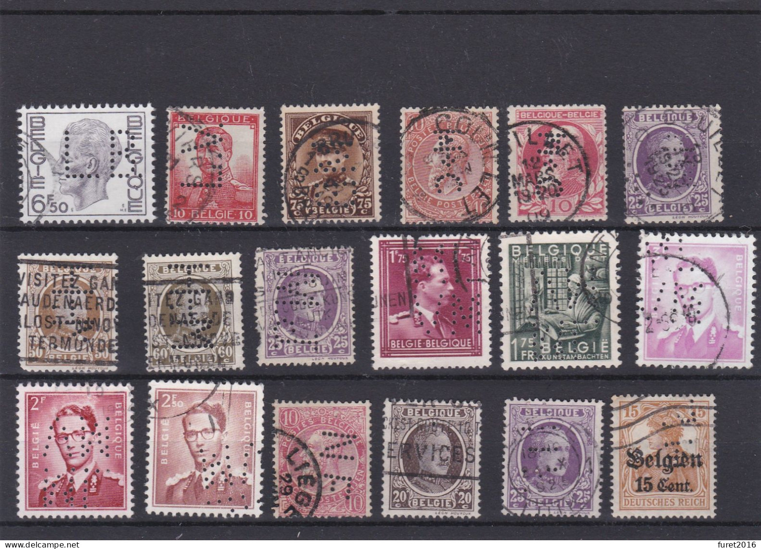 Belgique LOT DE TIMBRES PERFORES - Unclassified