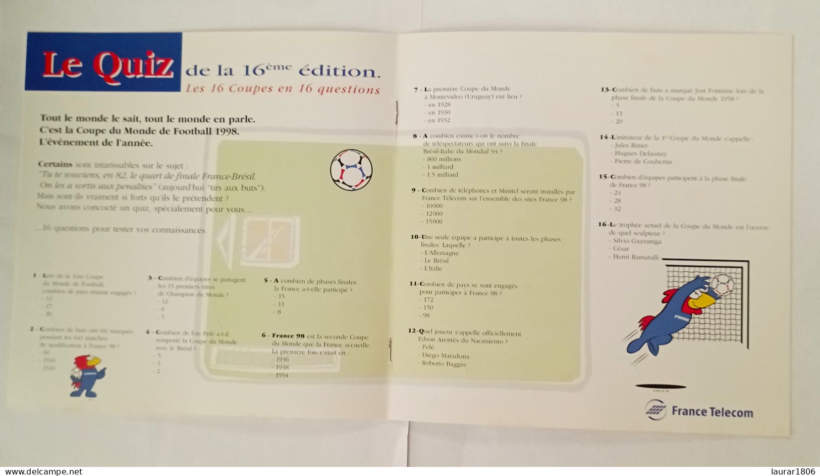 ALBUM COLLECTION TELECARTES FRANCE 98 - FRANCE TELECOM - Vierge - Bon à Très Bon Etat - Deportes