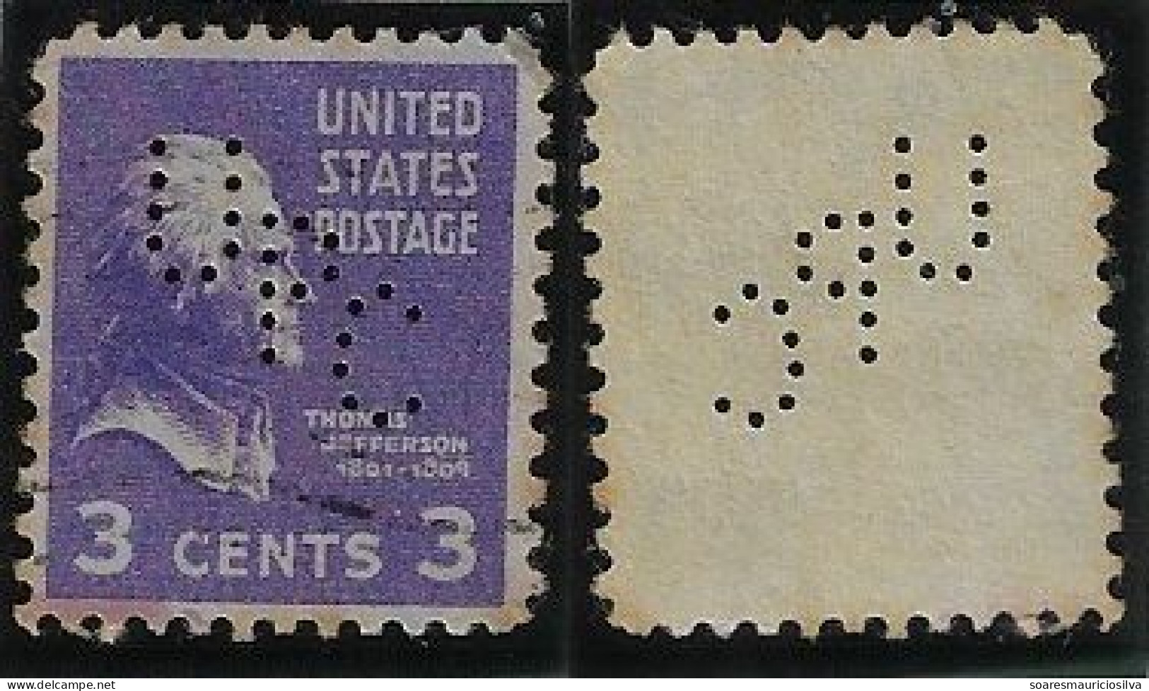 USA United States 1931/1954 Stamp With Perfin UPC By The Union Pacific Coal Company From Rock Springs Lochung Perfore - Perfin