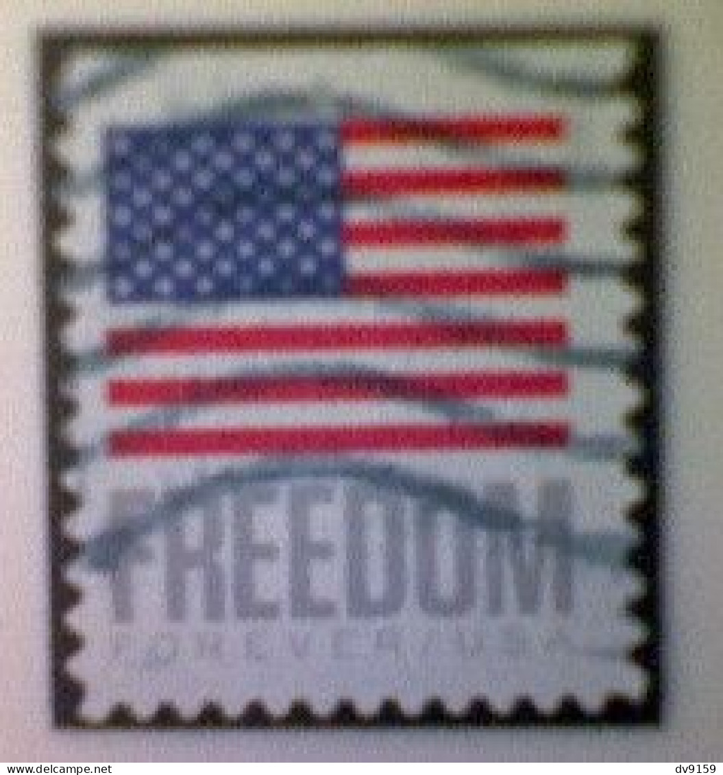 United States, Scott #5791, Used(o), 2023 Booklet, Freedom Flag, (63¢), Gray, Blue, And Red - Gebraucht