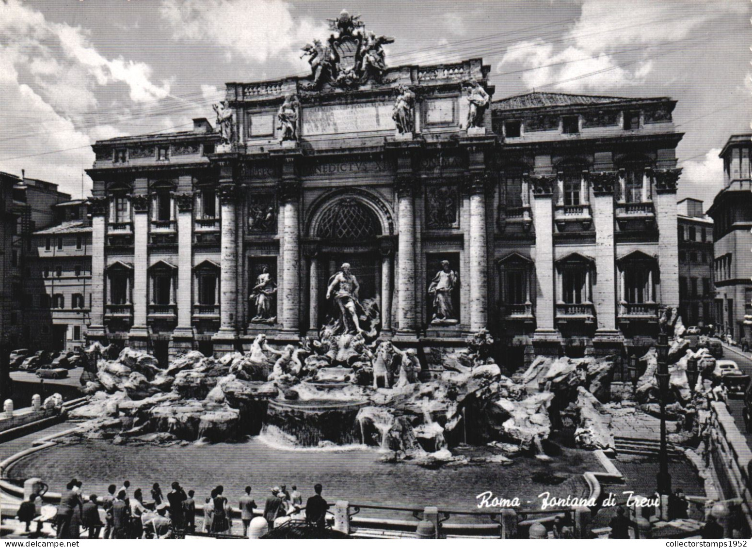 ROME, LAZIO, FOUNTAIN OF TREVI, ARCHITECTURE, STATUE, CARS, ITALY, POSTCARD - Fontana Di Trevi