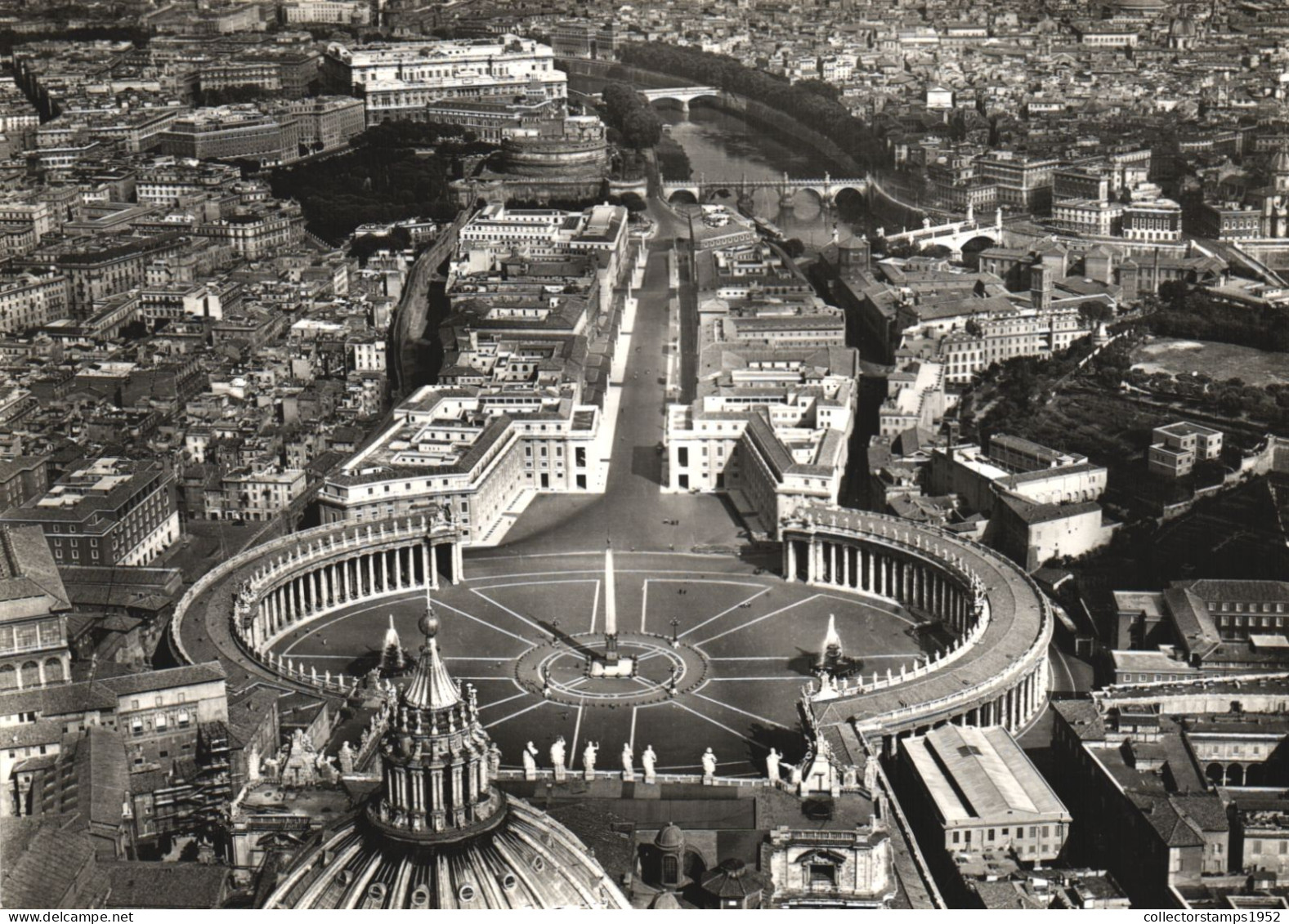 ROME, ST. PETER'S SQUARE, ARCHITECTURE, CHURCH, STATUE, BRIDGE, ITALY, POSTCARD - San Pietro