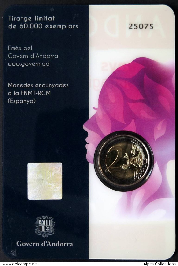 AN20020.2 - COINCARD ANDORRE - 2020 - 2 Euros Comm. Suffrage Universel Féminin - Andorre