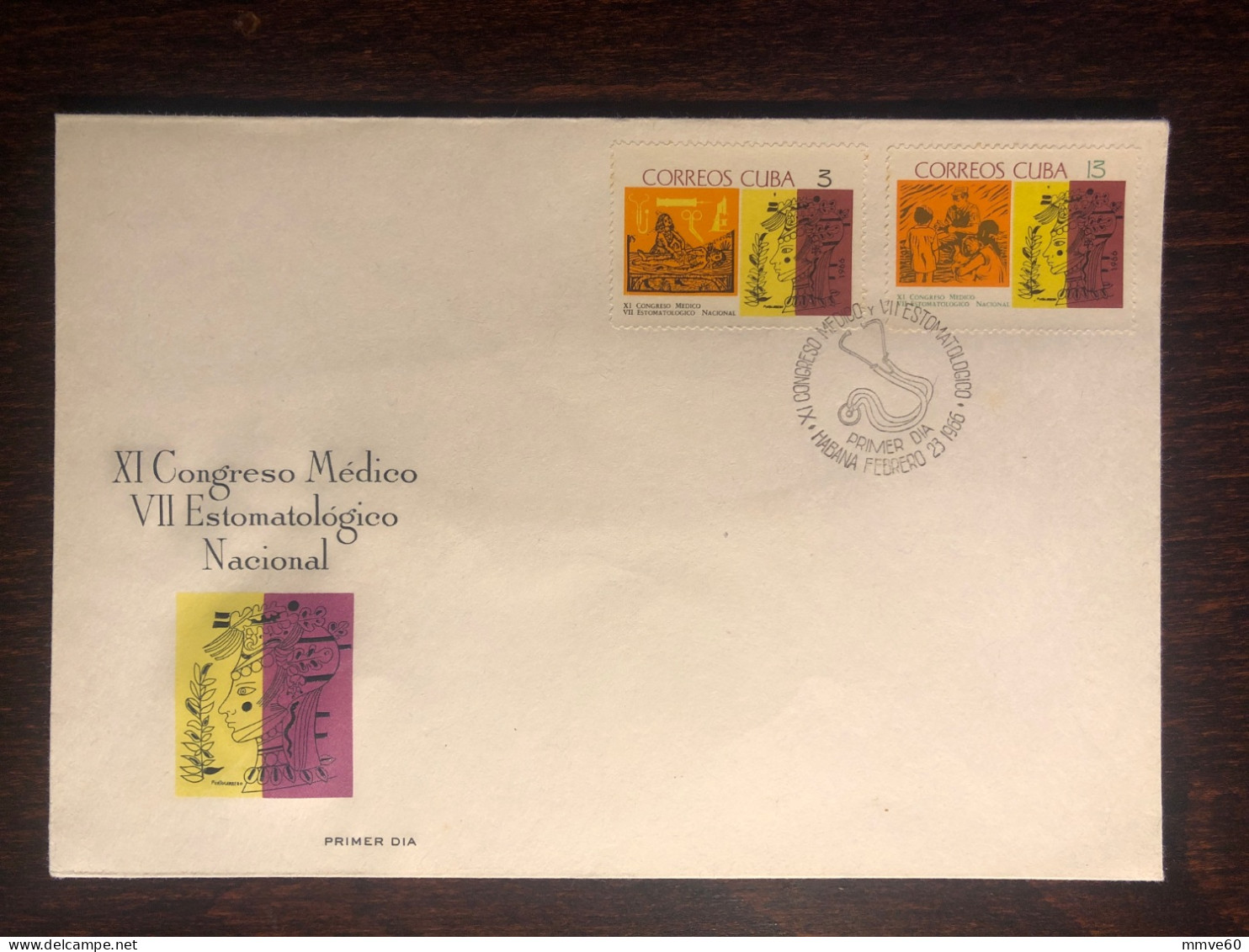 CUBA FDC COVER 1966 YEAR DENTAL DENTISTRY HEALTH MEDICINE STAMP - Lettres & Documents