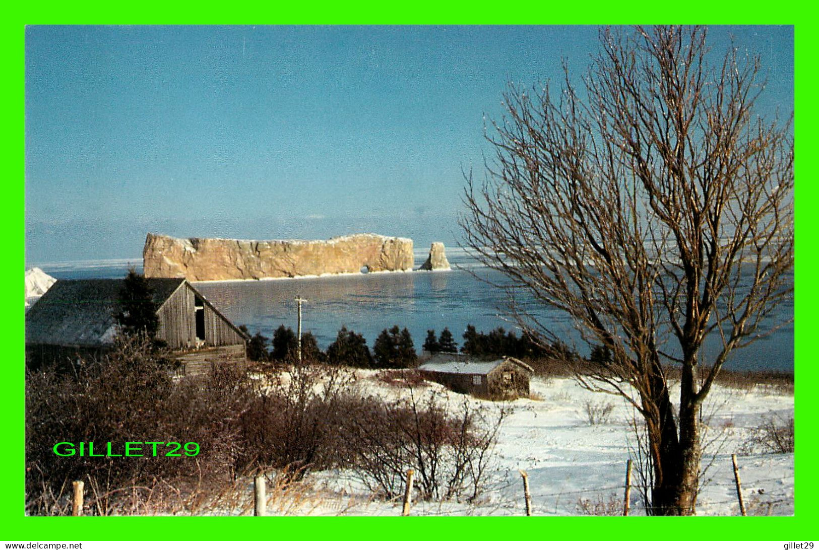 PERCÉ, QUÉBEC - VUE DU ROCHER PERCÉ EN HIVER - PAUL VEILLEUX LTÉE - COLLECTION ANDRÉ METHOT - - Percé