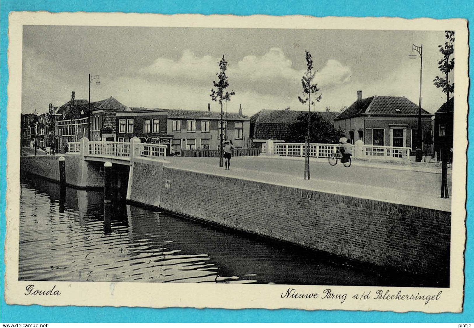 * Gouda (Zuid Holland - Nederland) * (Uitgave J. Sleding) Nieuwe Brug Aan De Bleekersingel, Pont, Bridge, Quai - Gouda