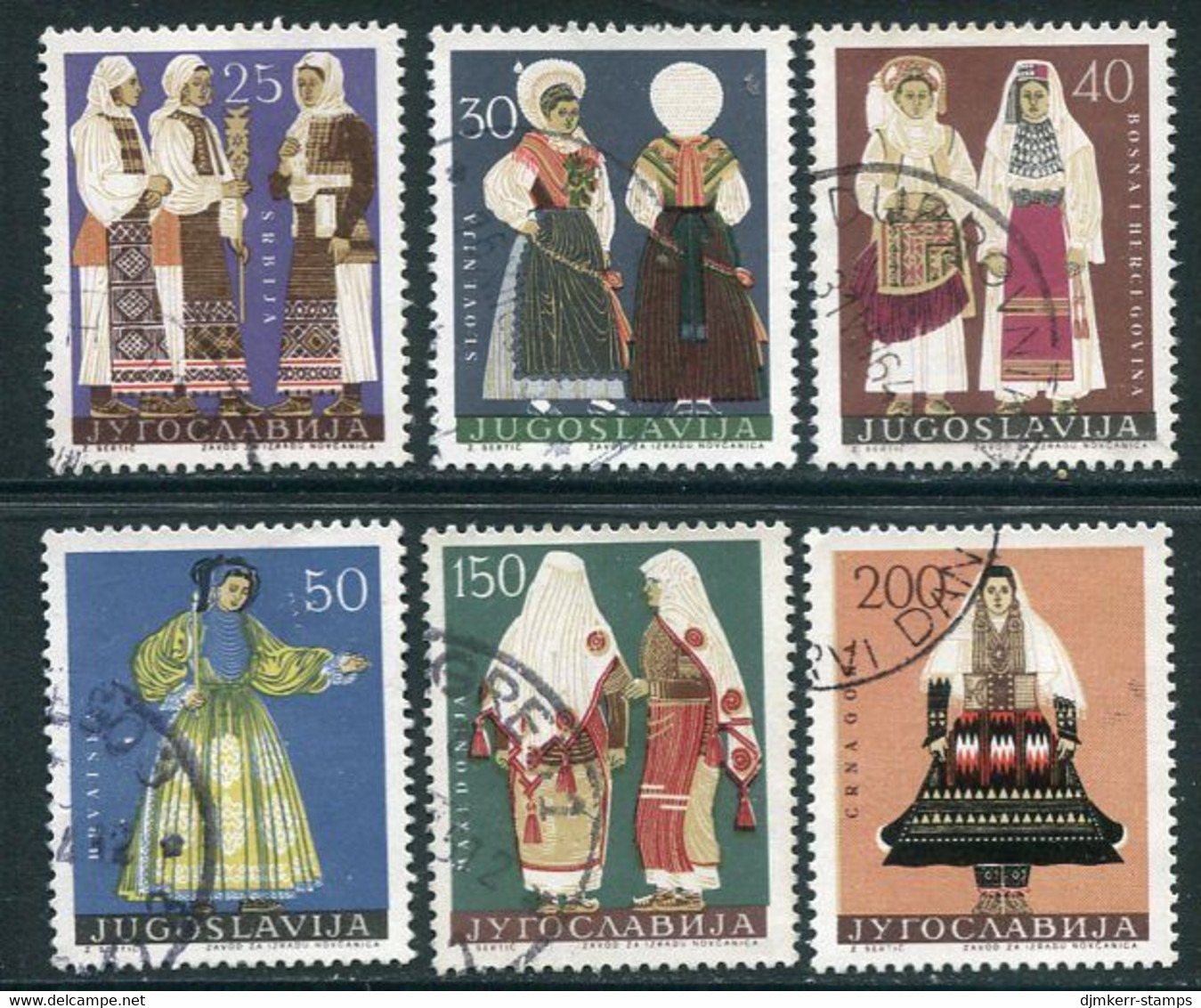 YUGOSLAVIA 1964 National Costumes  Used.  Michel 1085-90 - Used Stamps