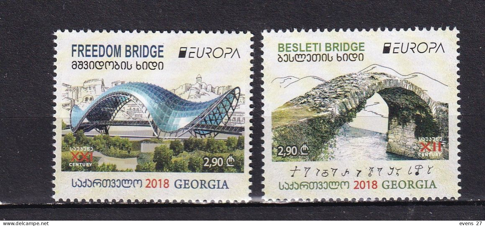 GEORGIA-2018-EUROPA-BRIDGES-MNH. - 2018