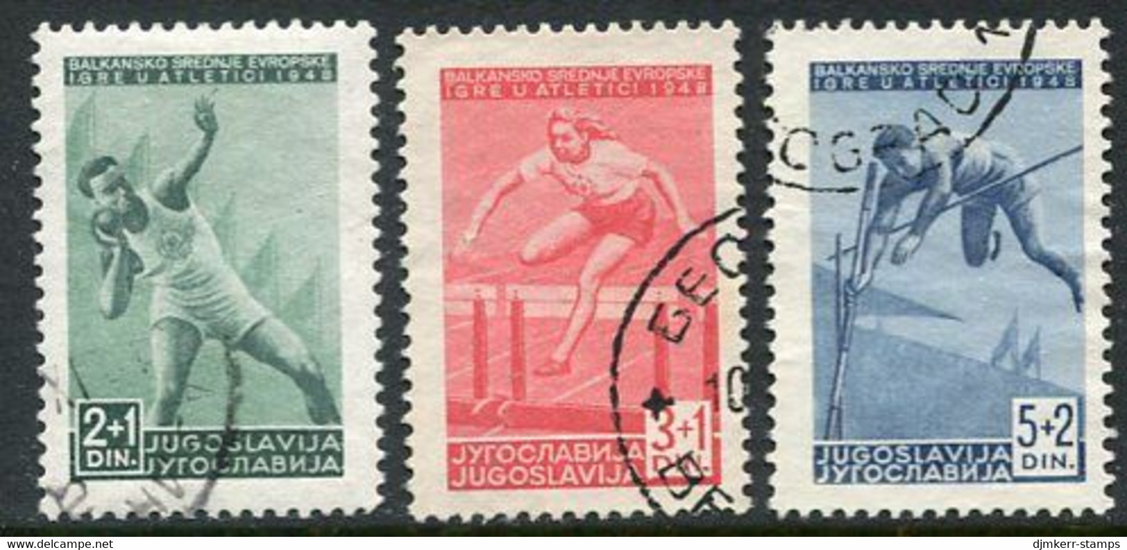 YUGOSLAVIA 1948  Balkan Games  Used..  Michel 557-59 - Gebraucht