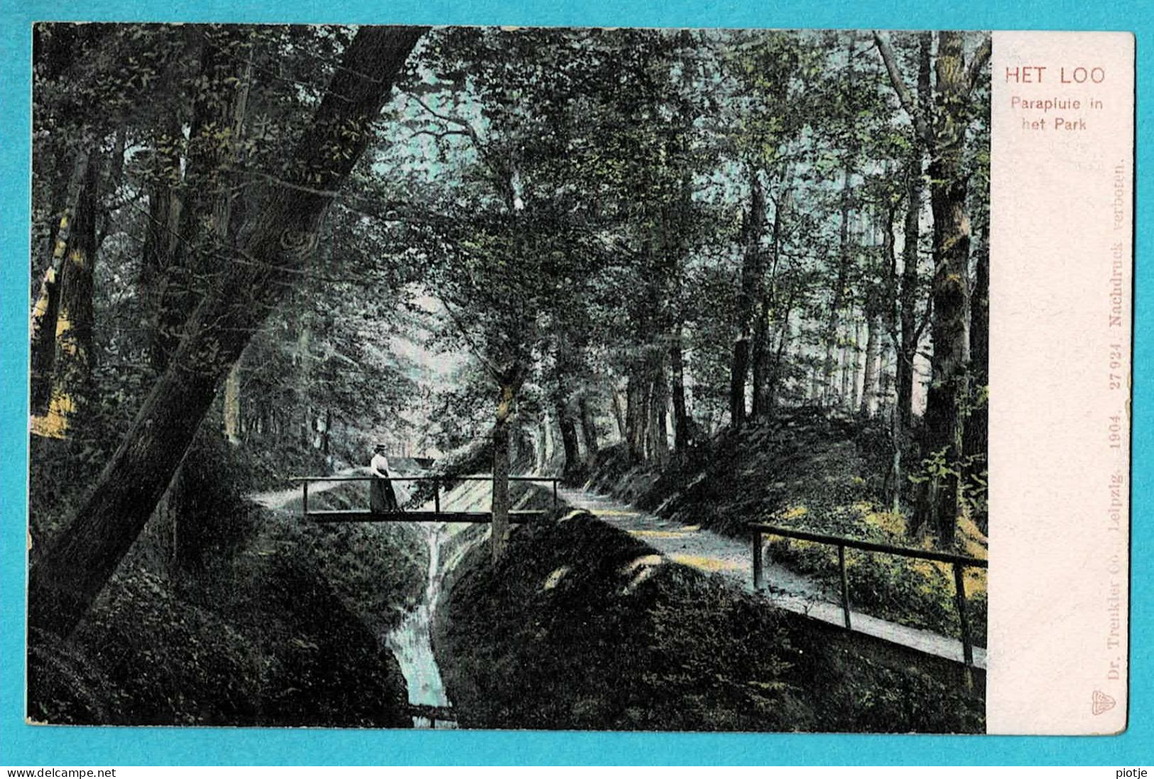 * Het Loo (Overijssel - Nederland) * (Dr. Trenkler Co Leipzig 1904 - 27 924) Parapluie In Het Park, Pont, Brug, Bridge - Apeldoorn