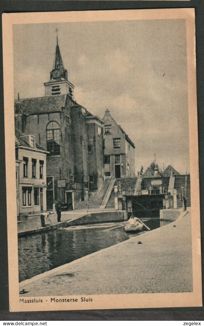 Maassluis 1953 - Monsterse Sluis Met Roeiboot - Maassluis