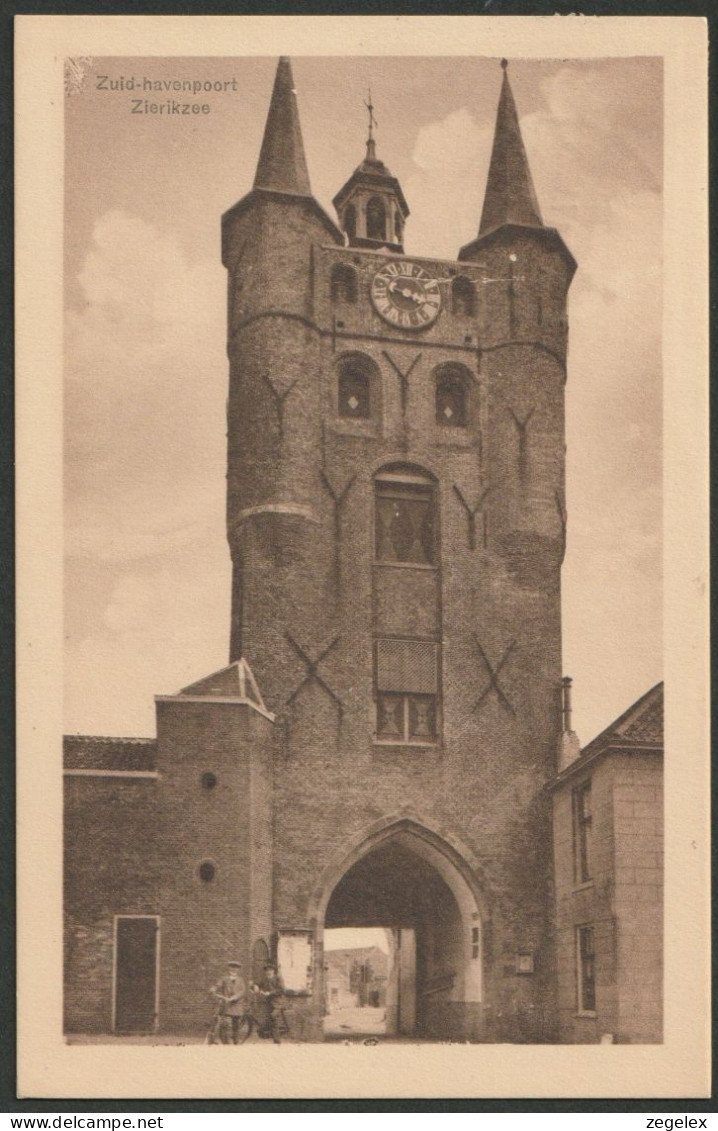 Zierikzee 1917 - Zuid - Havenpoort Met Fietsers - Zierikzee