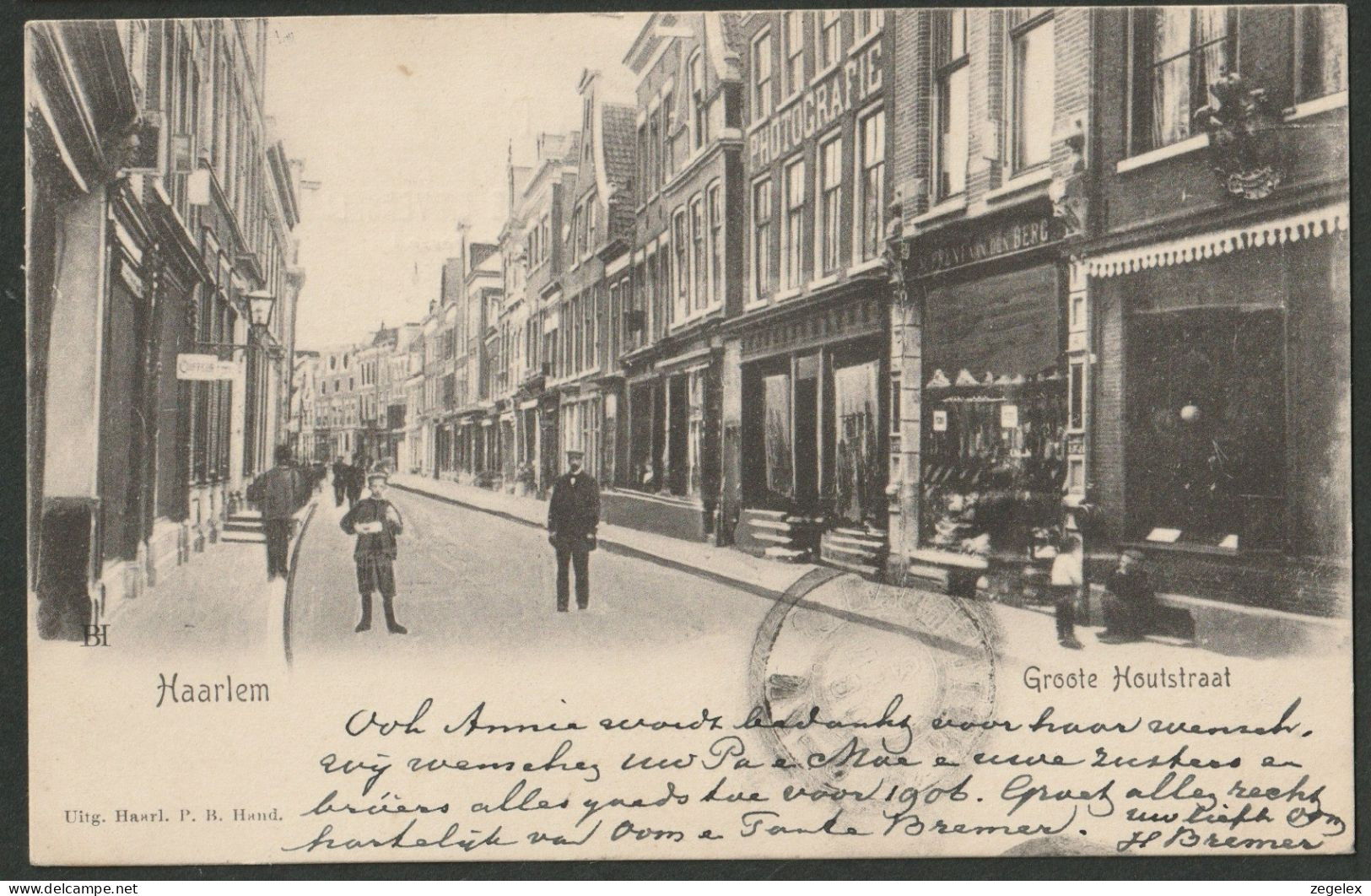 Haarlem 1906 Groote Houtstraat - Straatleven - Haarlem