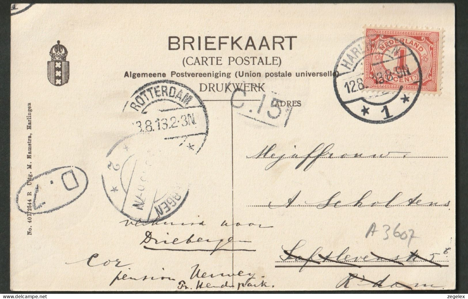Harlingen 1913 - Zeezijk Met Handkar En Boer Met Hondje - Molens - Harlingen
