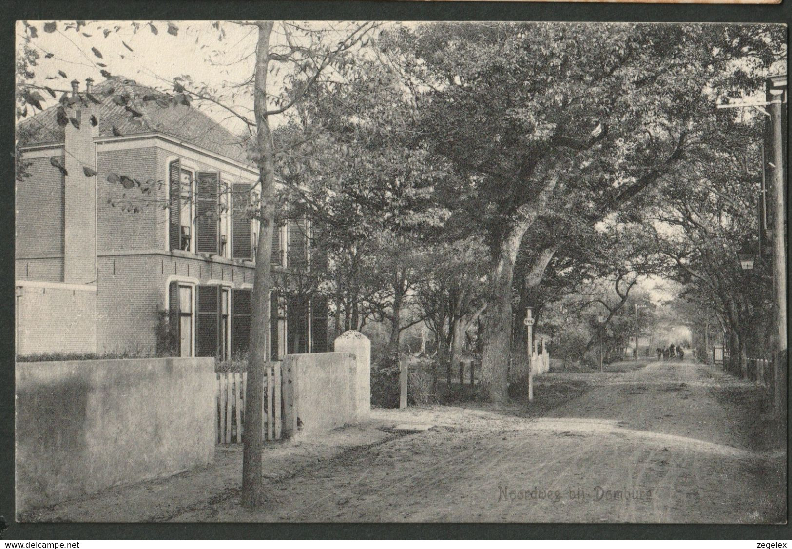 Domburg 1917 - Noordweg Met Fietsers In De Verte - Domburg