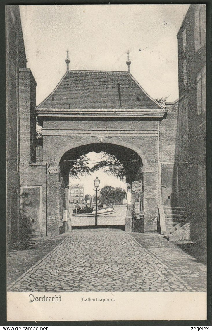 Dordrecht 1911 - Catharinapoort Met Stoombootje In De Doorkijk - Dordrecht