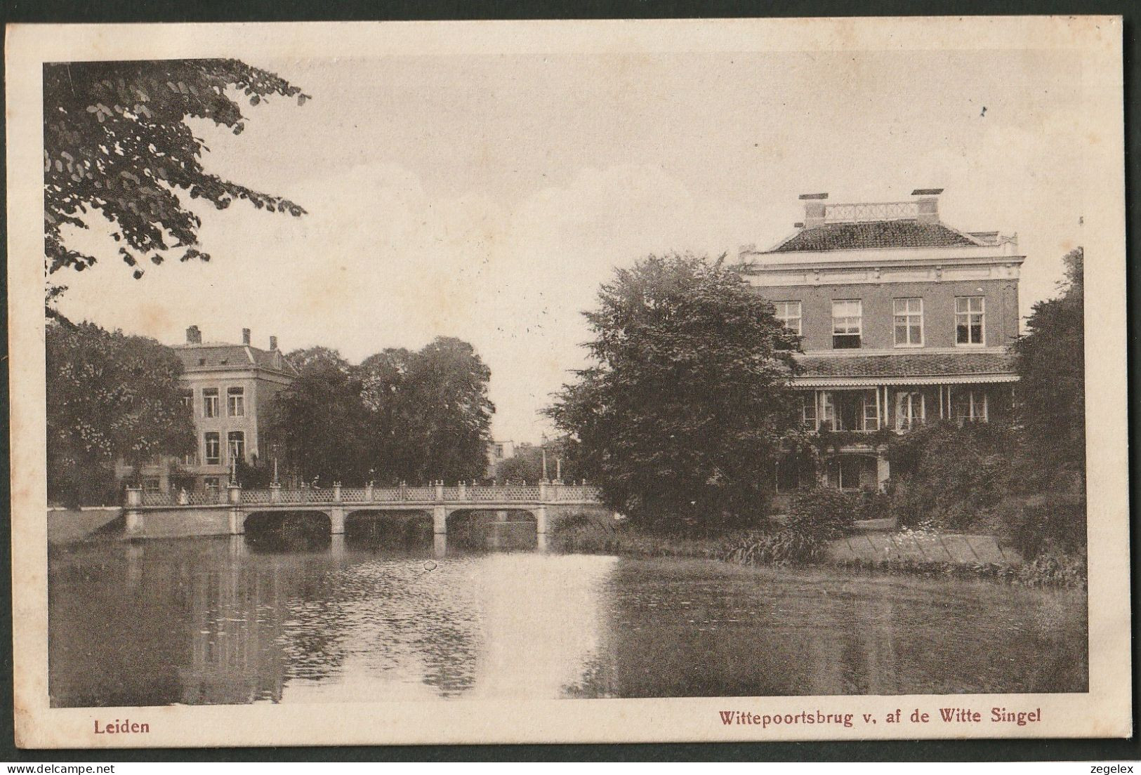 Leiden 1915 - Wittepoortsbrug V, Af De Witte Singel - Leiden