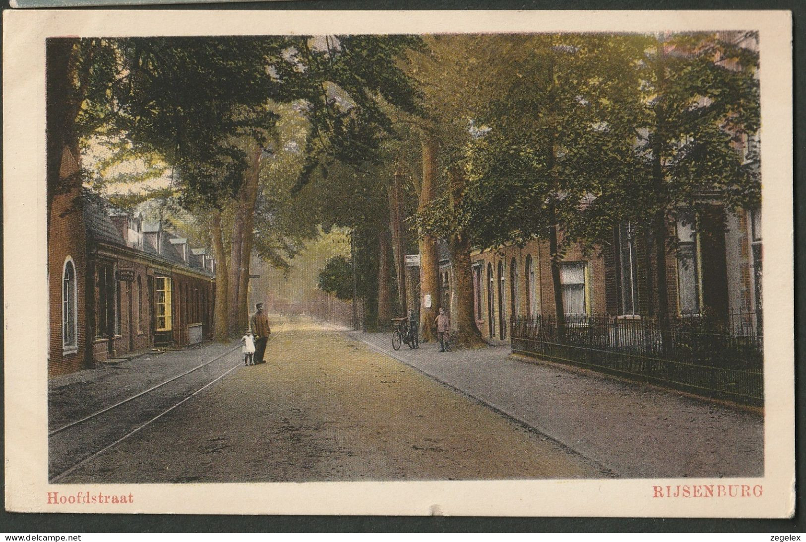 Rijsenburg 1920 (Driebergen) Hoofdstraat Met Trambaan En Bewoners - Driebergen – Rijsenburg