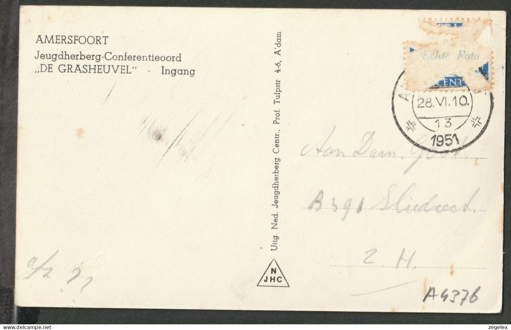 Amersfoort 1951 - Jeugdherberg-Conferentieoord "De Grasheuvel"Ingang  - Amersfoort