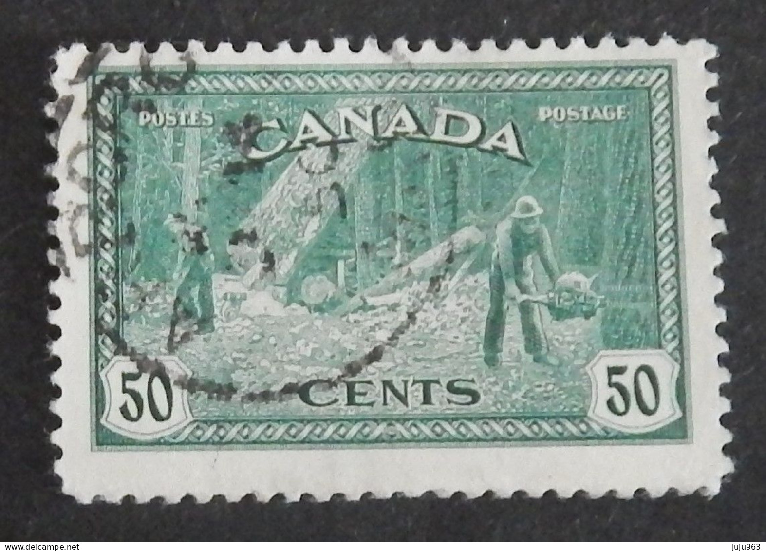 CANADA YT 223 OBLITERE "ABATTAGE D ARBRES EN COLOMBIE BRITANNIQUE" ANNÉE 1946 - Used Stamps