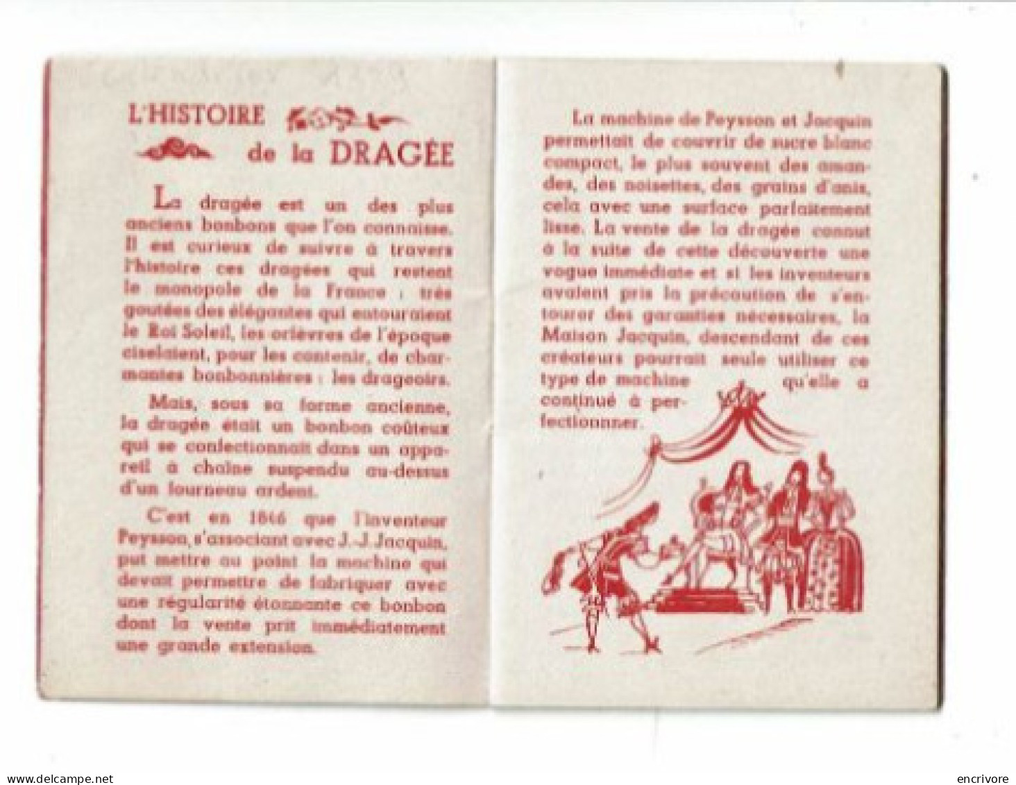 Calendrier Publicitaire 1939 JACQUIN CONFISEUR Histoire De La Dragée Tolmer éditeur - Formato Piccolo : 1921-40