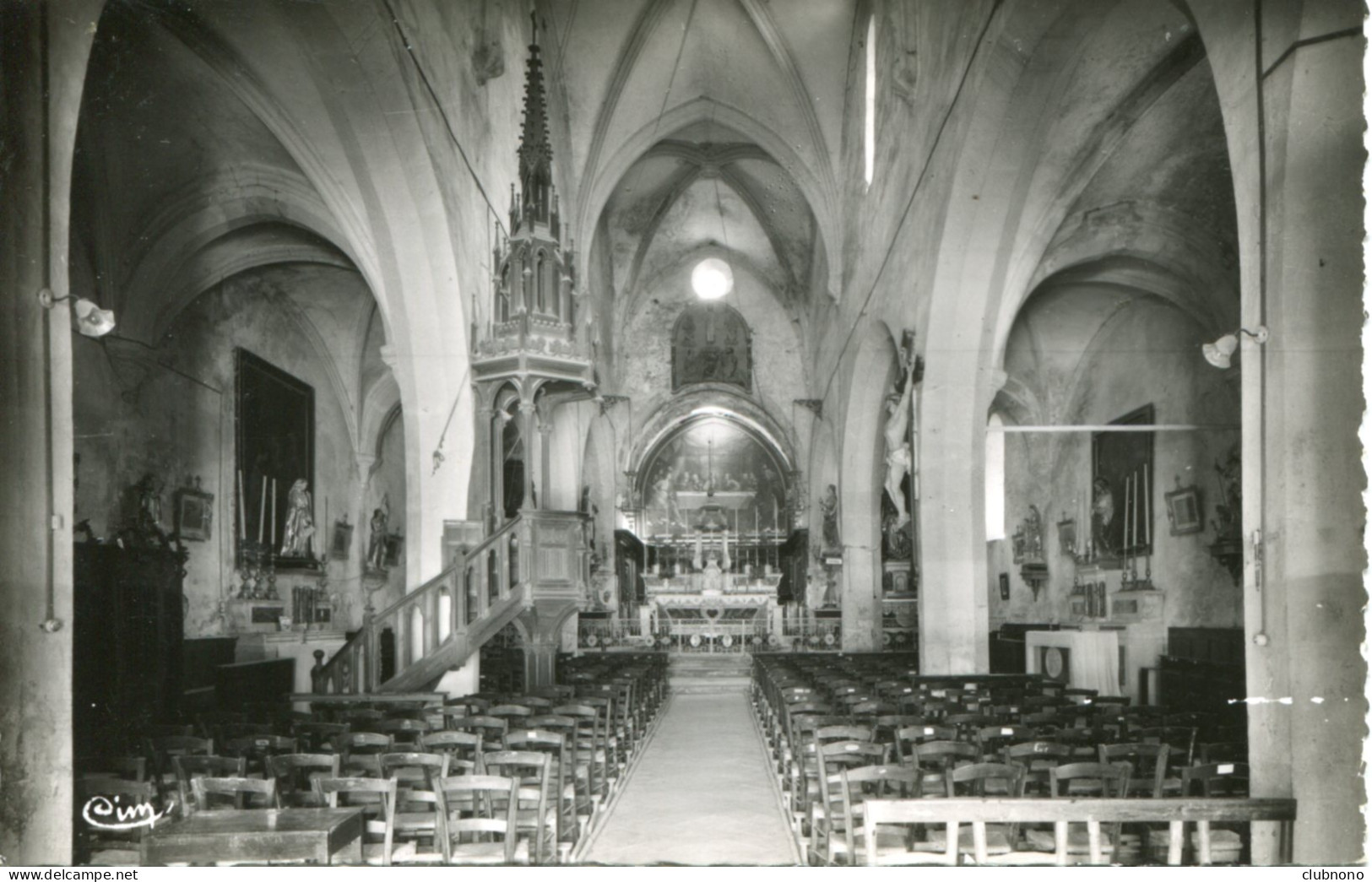 CPSM -  LA ROQUEBRUSSANNE - INTERIEUR DE L'GLISE SAINT-SAUVEUR (TRES RARE) - La Roquebrussanne