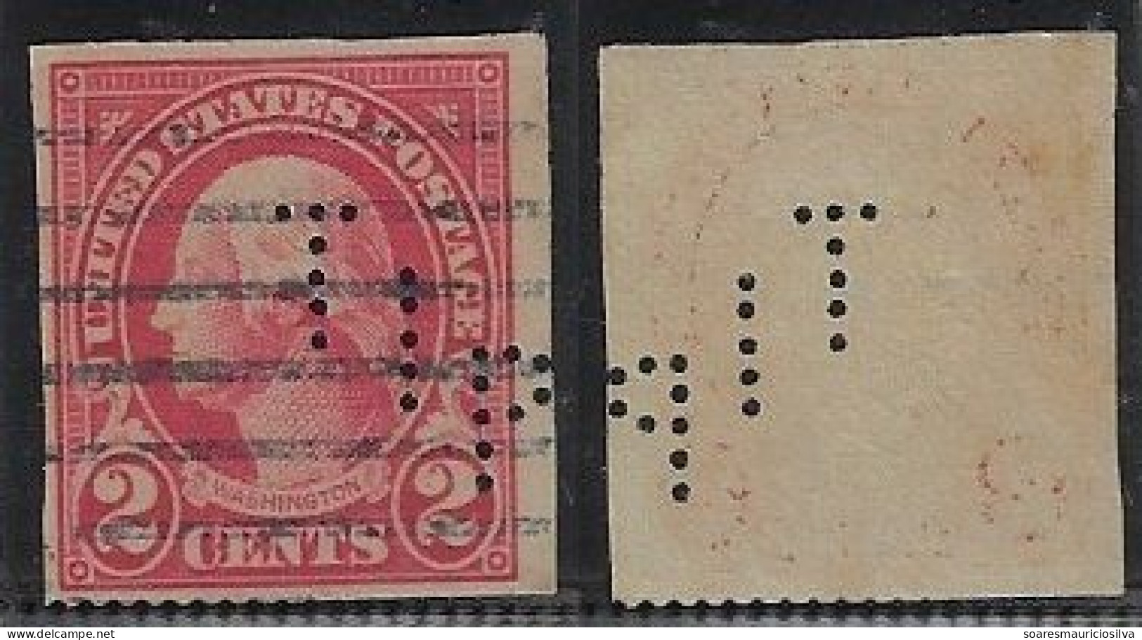 USA United States 1914/1923 Stamp With Perfin TIP By The Industrial Press From New York Lochung Perfore - Zähnungen (Perfins)