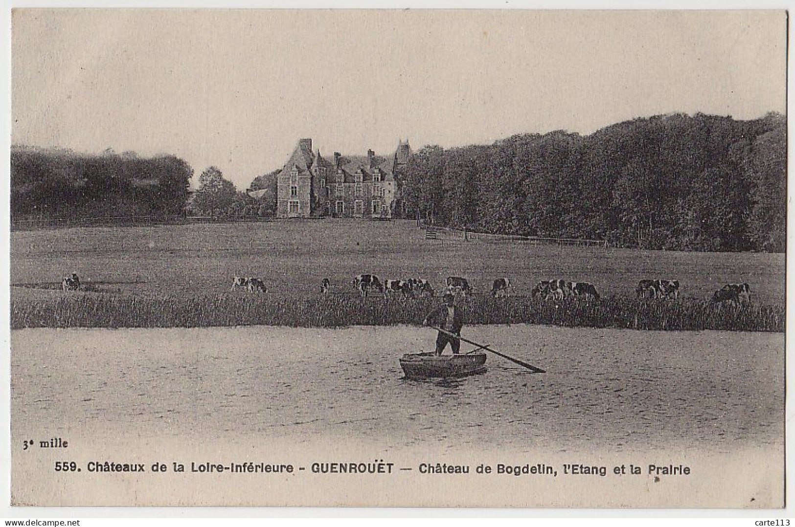 44 - B17540CPA - GUENROUET - Chateau De Bogdelin, Etang Et La Prairie - Très Bon état - LOIRE-ATLANTIQUE - Guenrouet