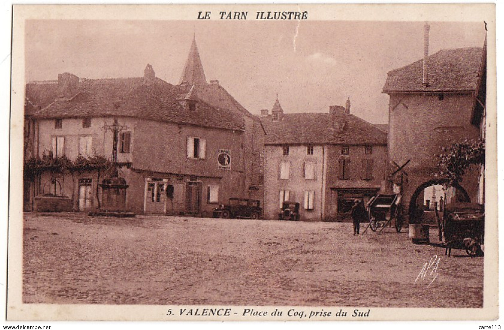 81 - B16530CPA - VALENCE D' ALBI - Place Du Coq - Prise Du Sud - Parfait état - TARN - Vaour