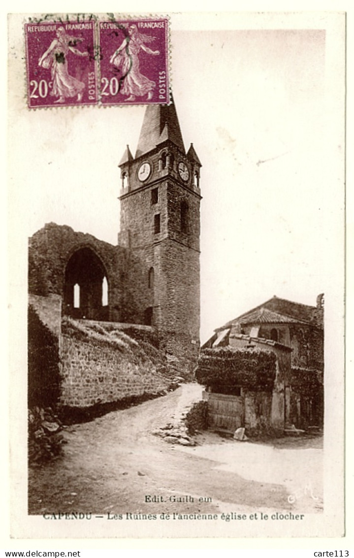 11 - B9995CPA - CAPENDU - Les Ruines De L'ancienne église Et Le Clocher - Très Bon état - AUDE - Capendu