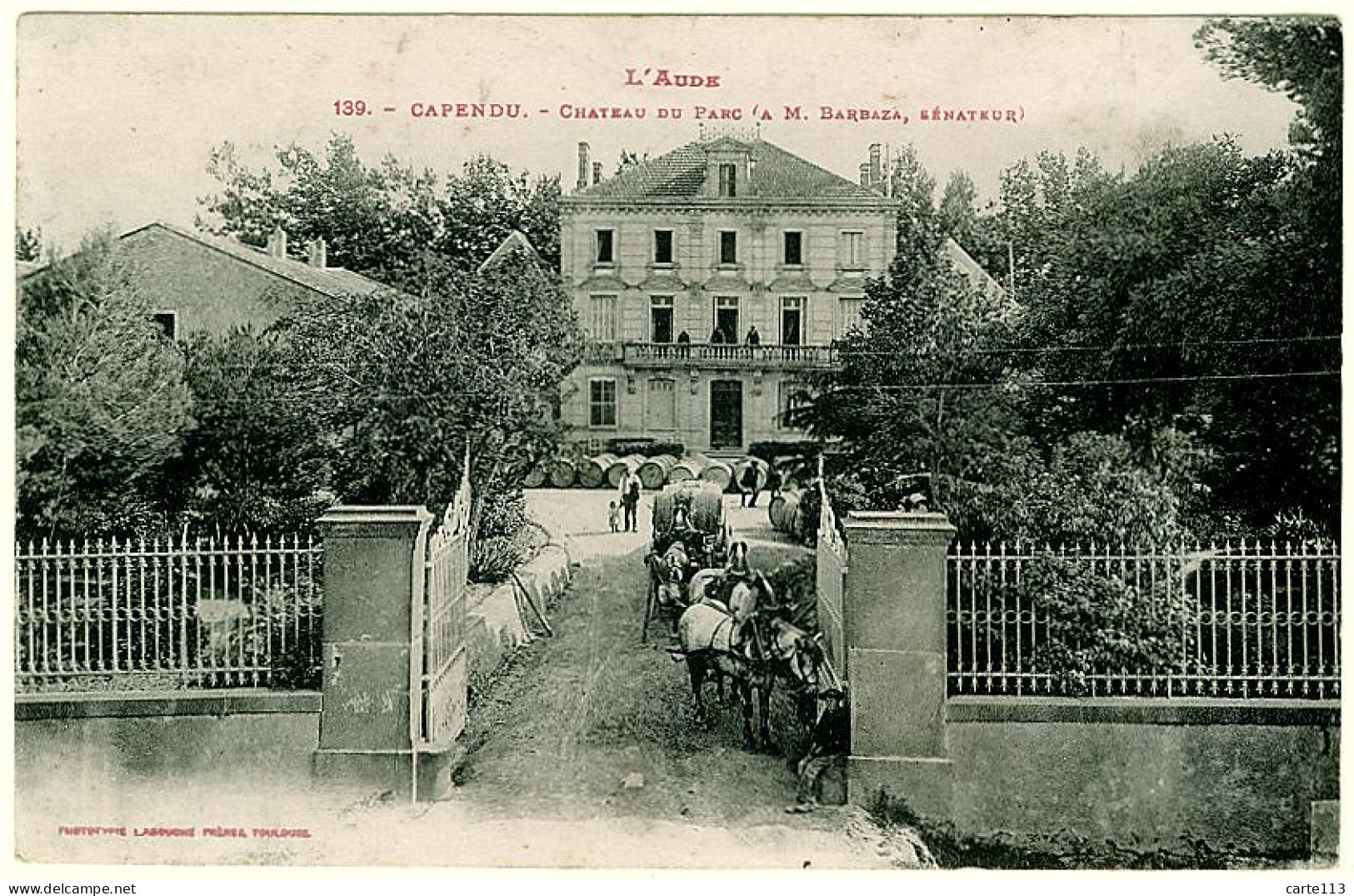 11 - B9992CPA - CAPENDU - Château Du Parc, M. Barbaza, Sénateur - Très Bon état - AUDE - Capendu