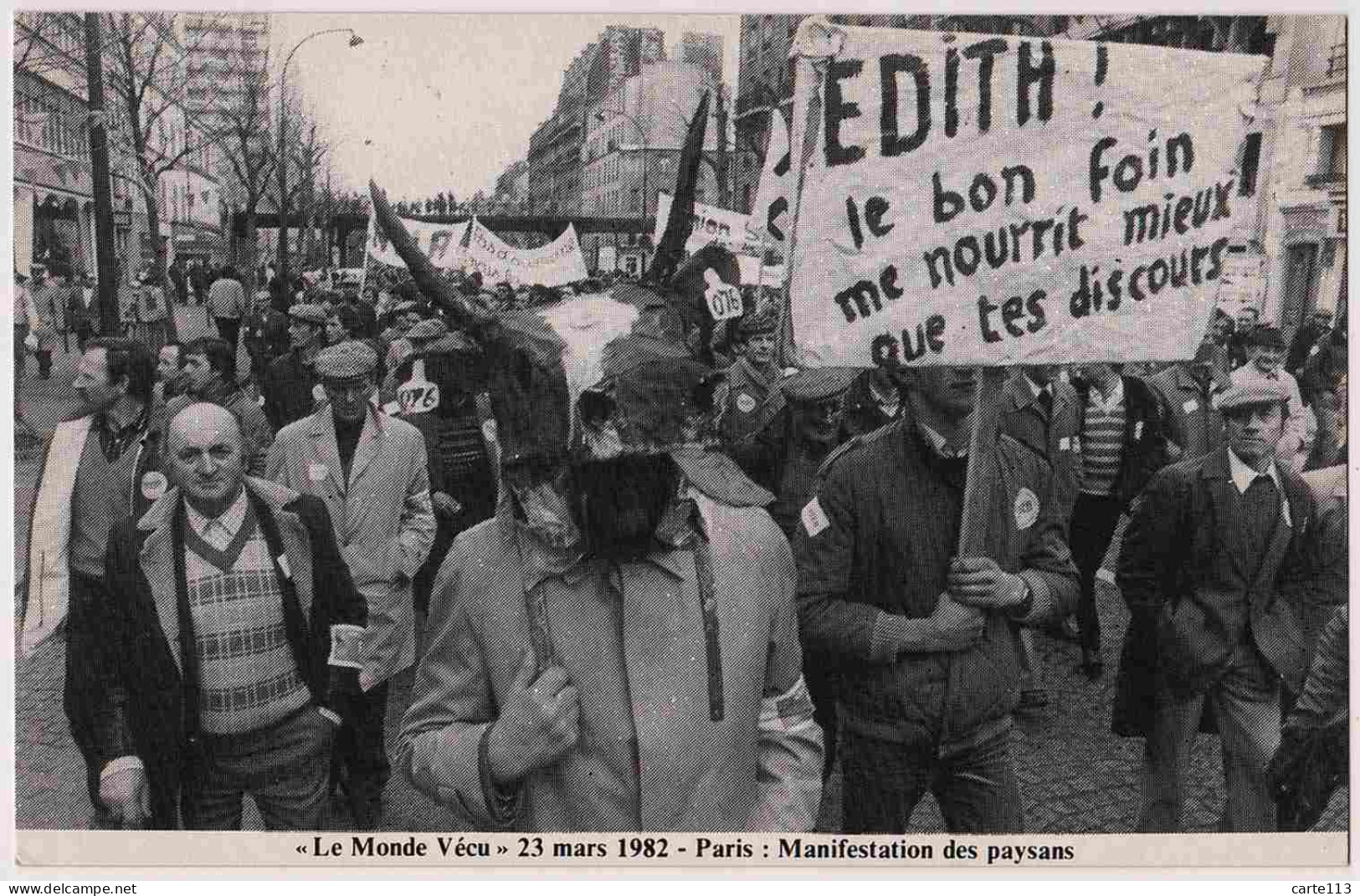 0 - F21425CPM - LE MONDE VECU - Serie 283 - PARIS -23/03/82 - Manifestation Des Paysans - Parfait état - THEMES - Vakbonden