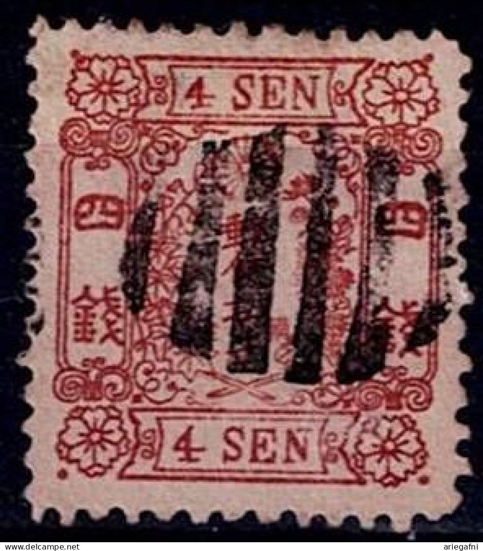 JAPAN 1872 KAISERREICH - 4 SEN MI No 12 USED VF!! - Used Stamps